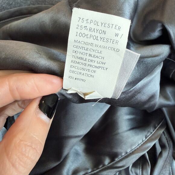 Vintage Natori Gray, Satin, Plush, Full Length Robe- XS - Picture 4 of 8